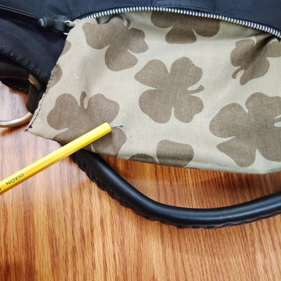 Lucky Brand Leather Purse Braiding Detail Metal Studs Shoulder Crescent Hobo Bag - Picture 12 of 16